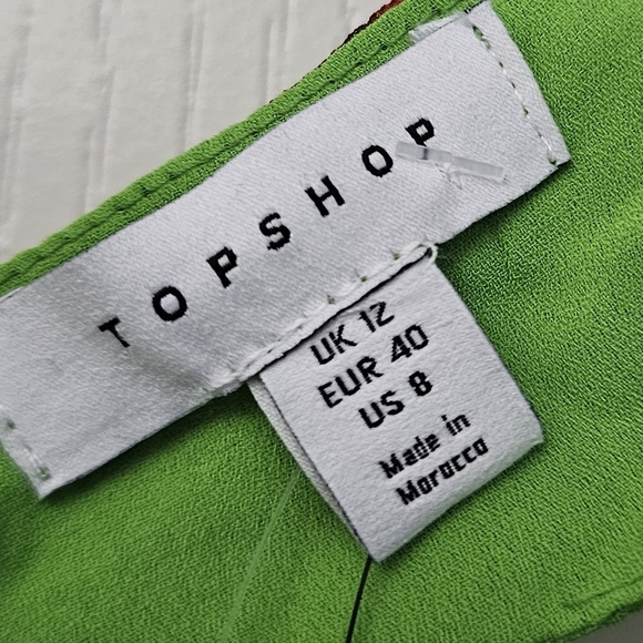 Topshop Floral Rouched Long Sleeve Maxi Dress MID GREEN sz 8 - Picture 6 of 9